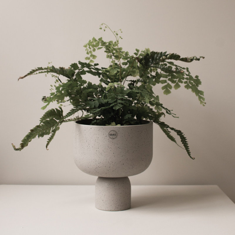 Vase de table en céramique Cade, Grège, H 7,87 po x l 7,09 po x P 7,09 po