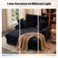 Chaise longue rembourrée 59 po, canapé-lit surdimensionné en peluche avec 4 coussins pour le salon - Noir de jais-1462204810