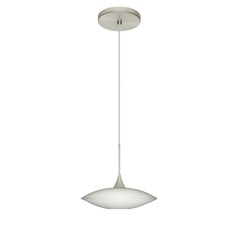 Luminaire suspendu géométrique 1 lumières simple Spazio, Nickel satiné, DEL