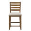 Chaises à hauteur de comptoir (2), structure en bois au fini cerisier traditionnel, revêtement texturé beige, salle à manger (de 2), sièges en tissu
