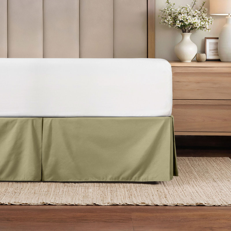 Becky Cameron 14" Tailored Bed Skirt, Sage, King