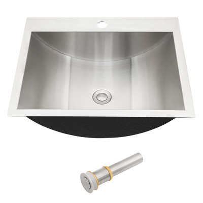 Lavabo de salle de bain en acier inoxydable 21 "x 17" avec bonde escamotable - Lavabo orienté hygiène pour chauffer, utiliser