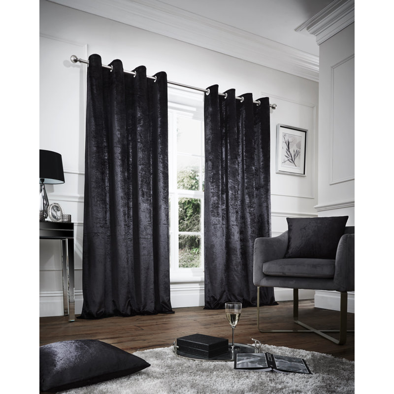  Eyelet Room Darkening Thermal Curtains, Cream, 168 W x 183 D cm