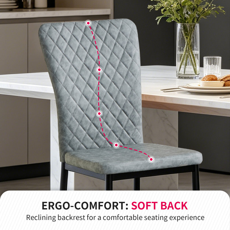 45cm H Upholstered Side Chair, Light Grey