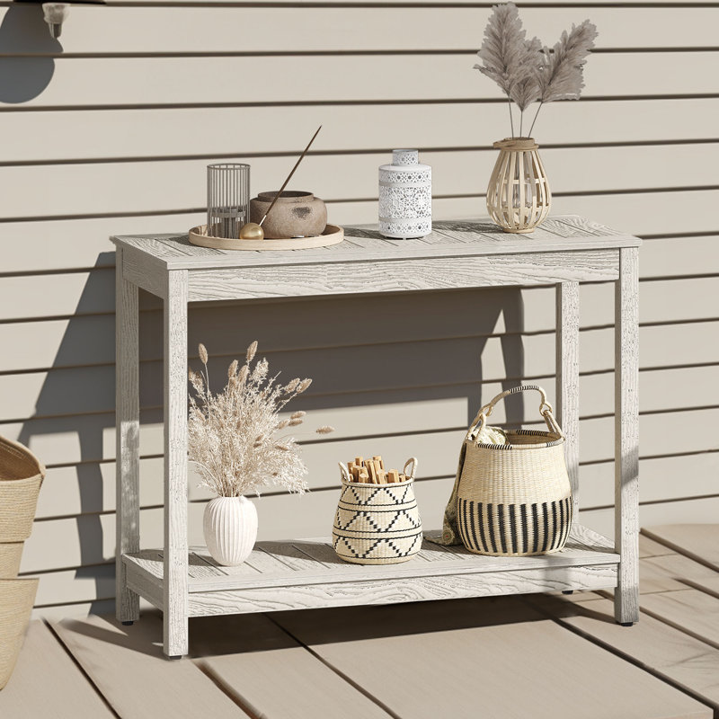 Buffet d'extérieur l 38,3 po Charia, Gris, H 30,3 po x l 38,3 po x P 16,1 po