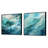 Aqua Blue And White Serenity Swirl - Abstract Square Collage Set Of 2-101857209-101857208