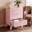 Commode à 3 tiroirs cannelée pour chambre à coucher avec commode, commode en bois de 23,6 po de largeur, table de chevet-426502023