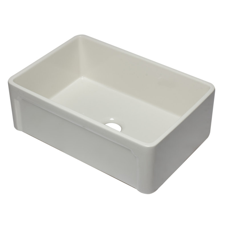 Évier de cuisine réversible en argile réfractaire L 30 po x l 20 po, Biscuit