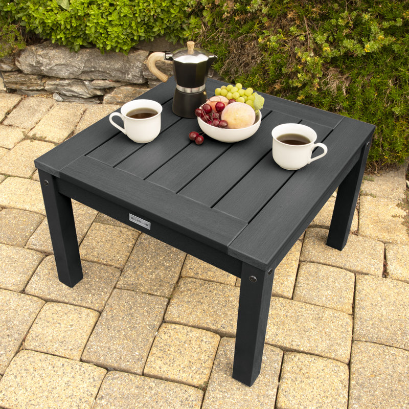 Table d'appoint en plastique Arbnora, Noir