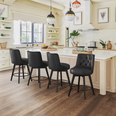 Arleine Swivel 26.7'' Upholstered Counter Stool