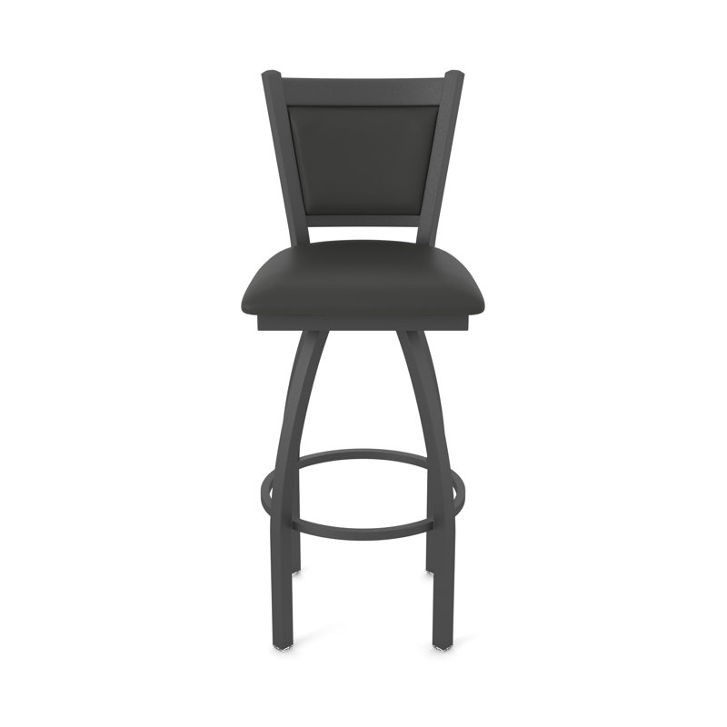 Tabouret pivotant Hadleigh, Étain, Vinyle - fer Canter, Tabouret de bar (siège d’une hauteur de 30 po)