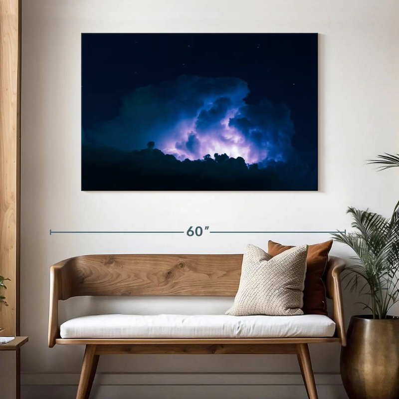 Alvord Lightening At Night, 32" H x 48" W