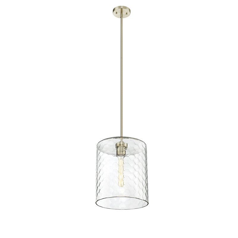 Luminaire suspendu cylindrique à 1 lumière Rennerdale, Or moderne