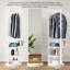 Miroir pivotant sur 360 ° avec portemanteau en bois massif et crochets de rangement, miroir de plancher peu encombrant pour la chambre à coucher et le vestibule