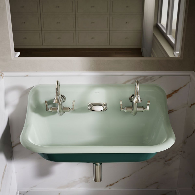 Brockway 36 In. Wall-Mount Utility Sink, Aspen Green