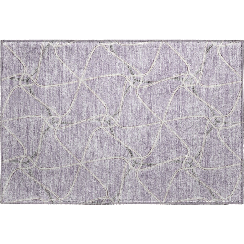 Tapis lavande Prisco lavable à la machine de qualité supérieure, Rectangle 1 pi 8 po x 2 pi 6 po