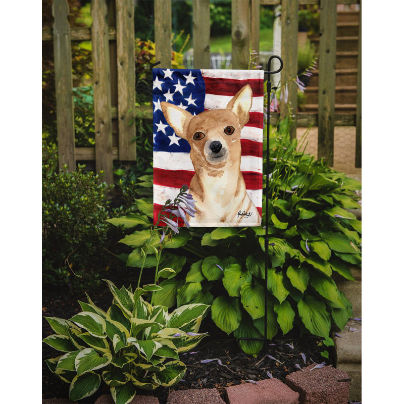 2 côtés en polyester de 2 côtés american drapeau de jardin, Chihuahua 1
