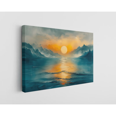 Reproduction d'art sur toile, "Coucher de soleil sur un lac", art mural moderne pour la maison et le bureau