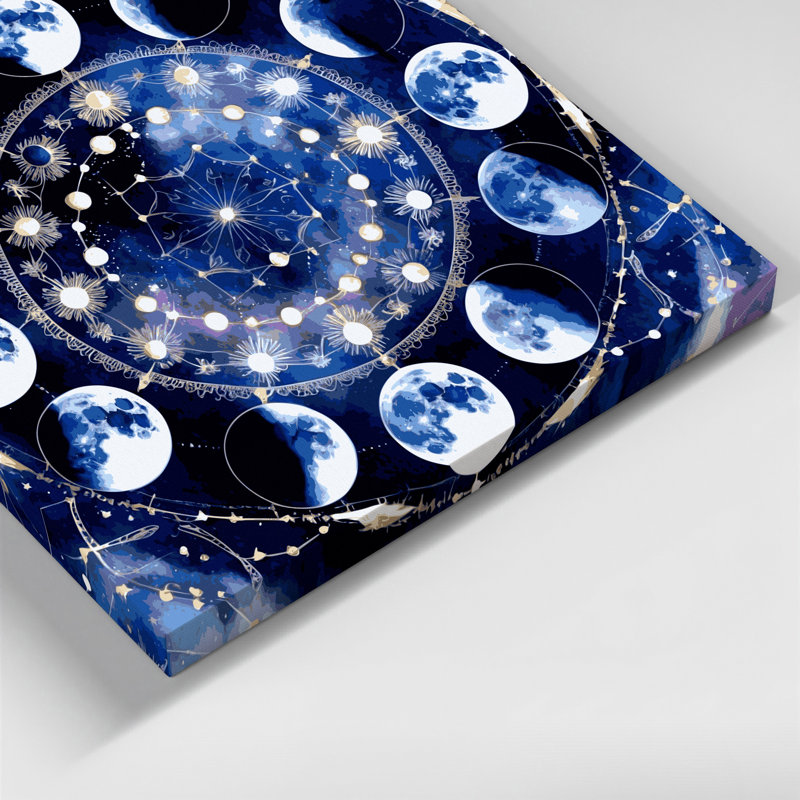 Art mural sur toile bleu Space Space Phases, H 11 po x l 14 po