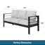 Ensemble de conversation de patio 3 pièces en aluminium 3 pièces, canapé d'extérieur 5 places avec coussins épais gris clair et structure noire et table basse-61531841-61531842
