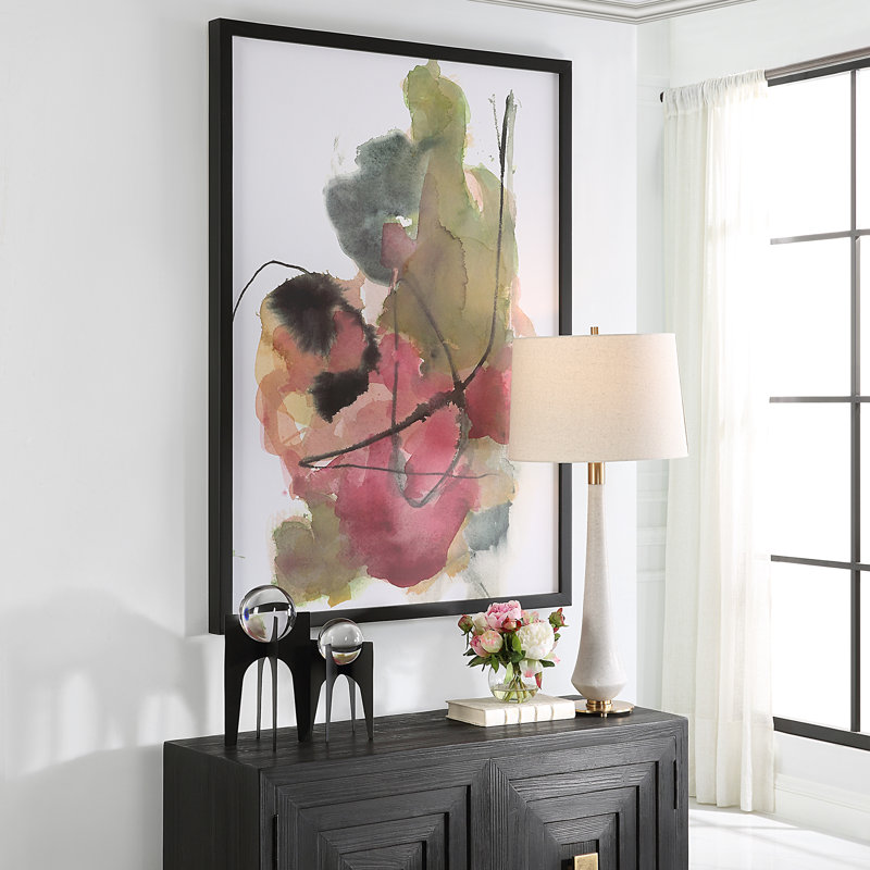 Euphoria Large Multicolor Abstract Art Print in Black Frame