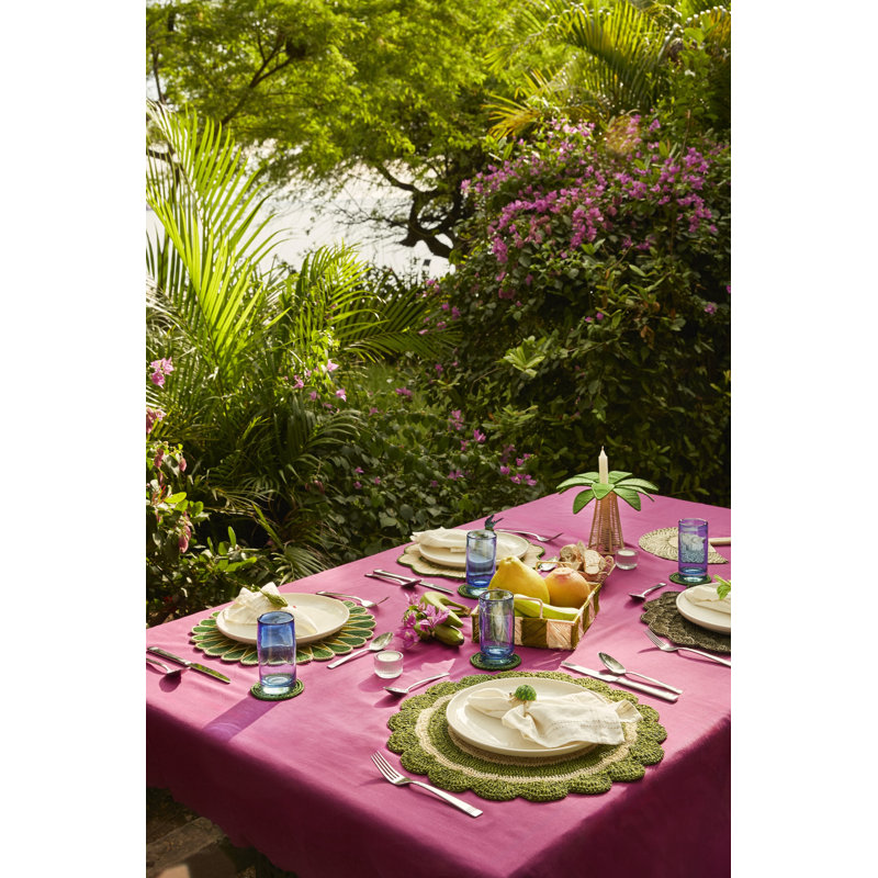 Drops Placemat - Set of 2, Dark Green/Olive