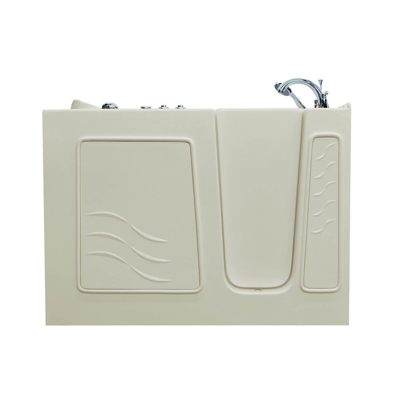 Ashton 52.8 " L x 29.5 " W Walk-in and Mounting / Installation Required Whirlpool Fiberglass Bathtub with Faucet, Biscuit