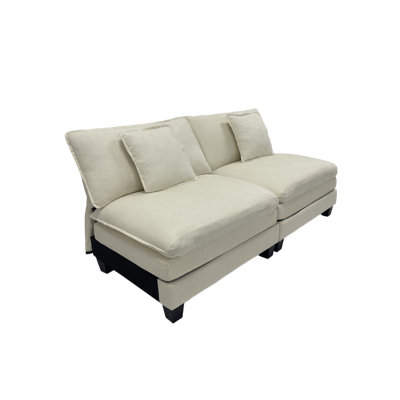Hodson 64" Wide Modern Deep Seat Loveseat With Modular Design And Pillows, Upholstered 2-Seater Sofa