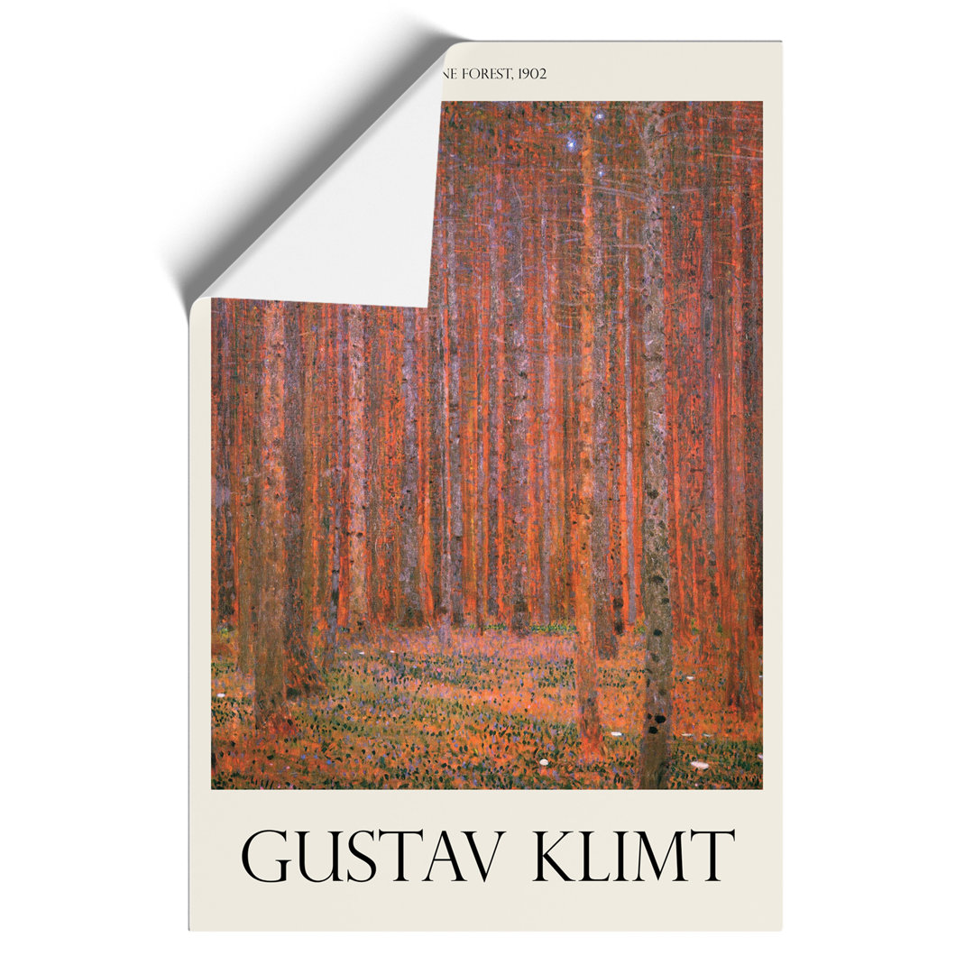 Pine Tree Forest Print by Gustav Klimt - Frameless Print