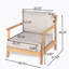 Ensemble de conversation en bois d'acacia, fauteuil club et table basse avec coussin résistant à l'eau, teck et beige