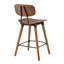 Tabouret Vega avec cadres en acier noir mat et bois teint noyer - ensemble de 1-880414987