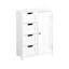 Armoire de rangement pour salle de bain en blanc - Tablette réglable et tiroirs à poignées en bois massif avec tiroirs pour l'organisation et la fabrication