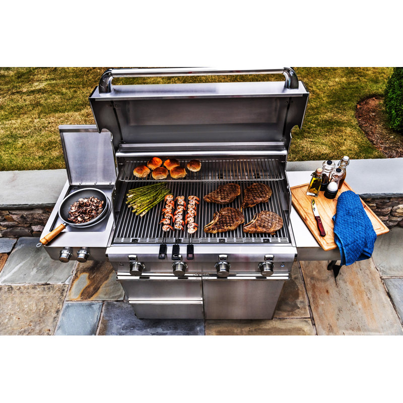 Saber 4-Burner Propane Gas Grill with Cabinet