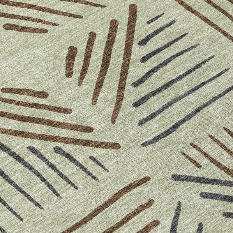 Machine Washable Indoor/Outdoor Kugler ACN2413 Geometric Rug, Rectangle 10' x 14'