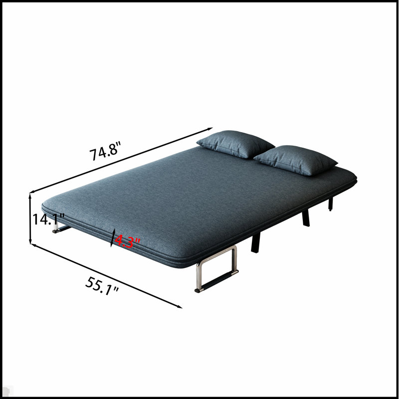Chaise convertible polyvalente avec dossier réglable et structure en fer robuste pour la maison et le bureau