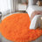 Orange Round Shag Rug Non-Slip Long-Pile Round Rug 4 ft Silk-Blend Rug Round Shag Rug Perfect for Teen Rooms Ideal for Bedrooms Great for Living Rooms Antibacterial Durable Material-555472336-555472340
