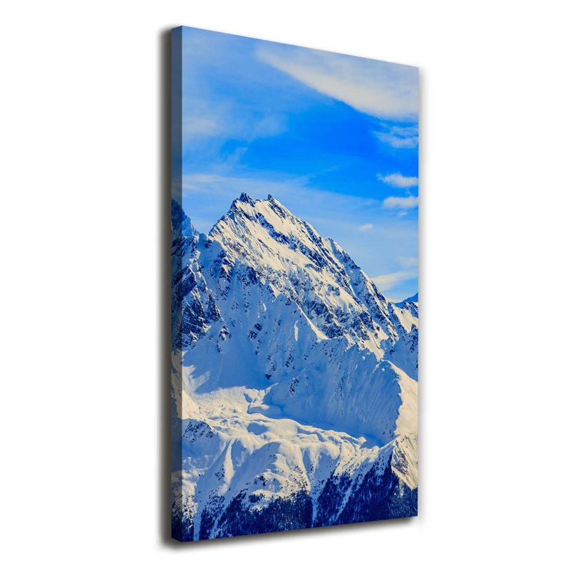 Mountains In The Winter - Wrapped Canvas Print