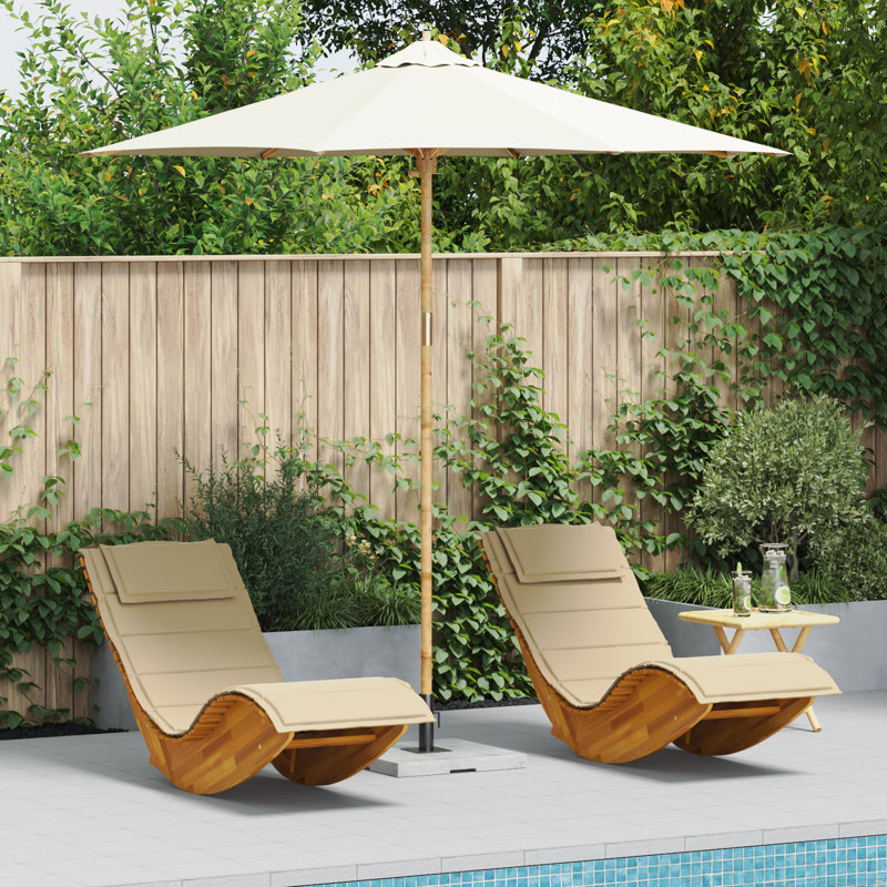 Market Parasol with Pulley Lift, 260cm H x 270cm W x 270cm D, Cream White