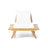  Modern Armless Patio Lounge Chair with Deep Cushions and Wide Acacia Base, Outdoor Seating-1432080782