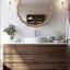 23,62 pouces miroir rond rond en bois ondulé miroir mural festonné