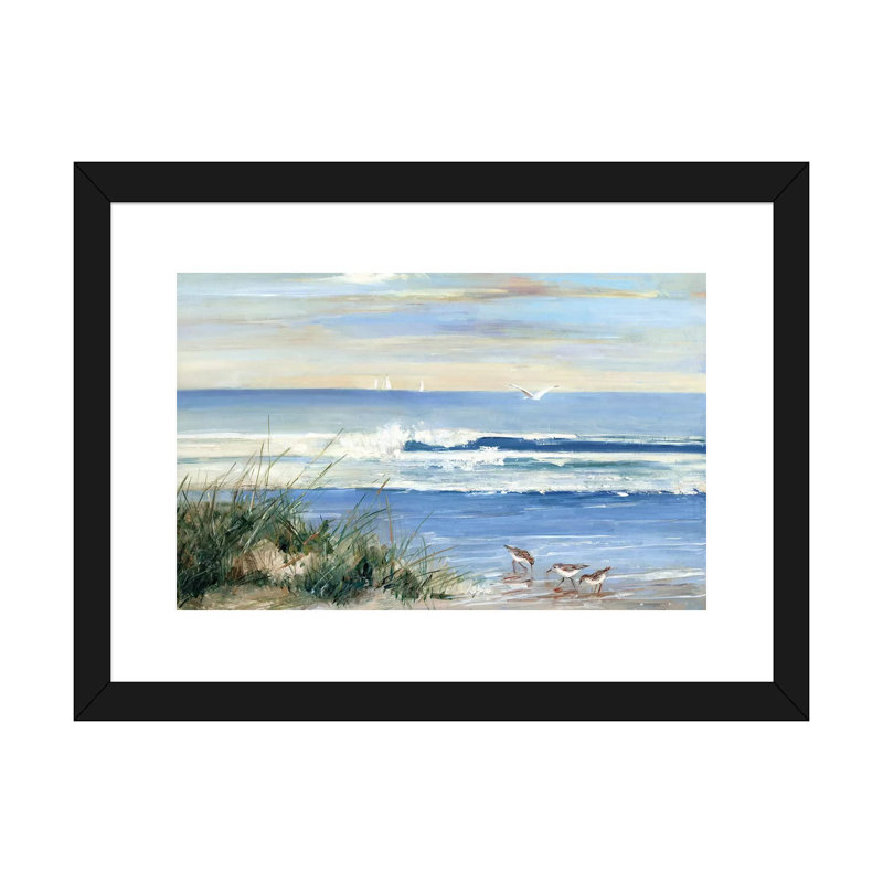 «Beach Combers» par Sally Swatland - reproduction d'art, Papier dans un cadre photo, H 24 po x l 32 po, Noir
