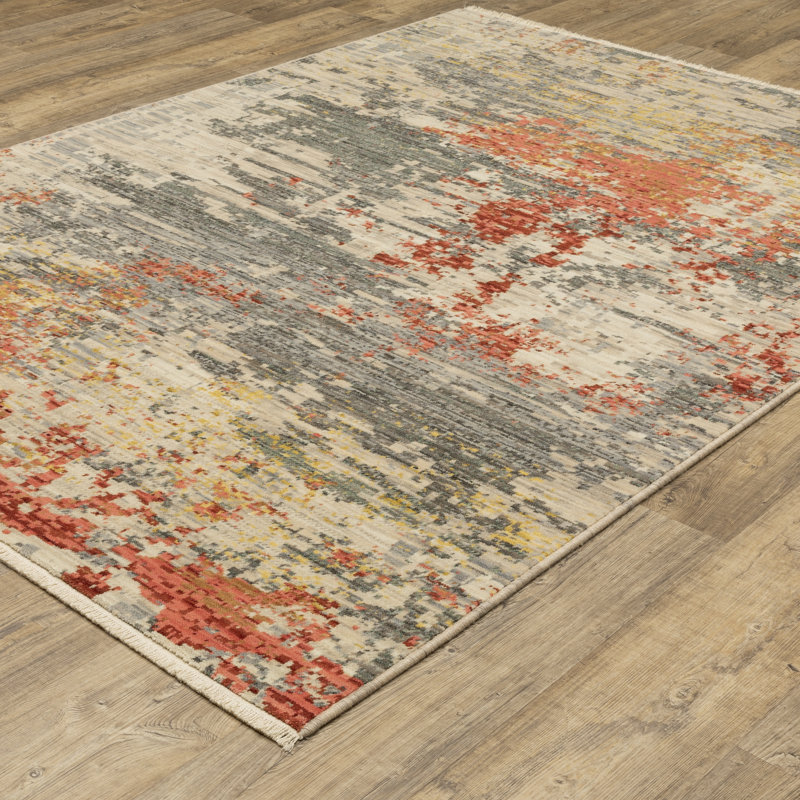 Japhenia Abstract Indoor Rug, Rectangle 5'3" x 7'6"