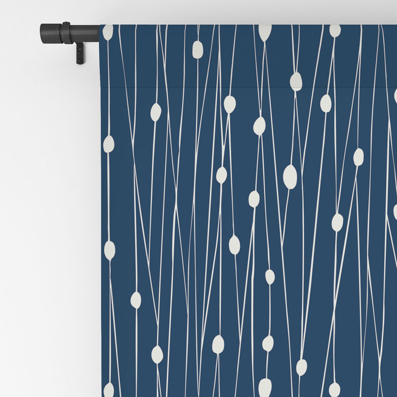 Rideau occultant 1pc Heather Dutton Grey, Bleu marine