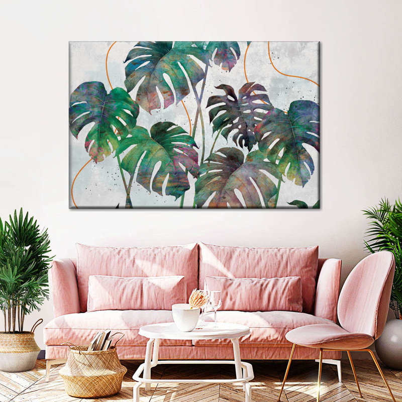 «Monstera Leaves», reproduction sur toile, H 8 po x l 12 po x P 1 po
