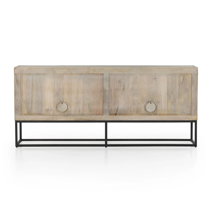 Kelby Sideboard In Light Wash Carved Mango