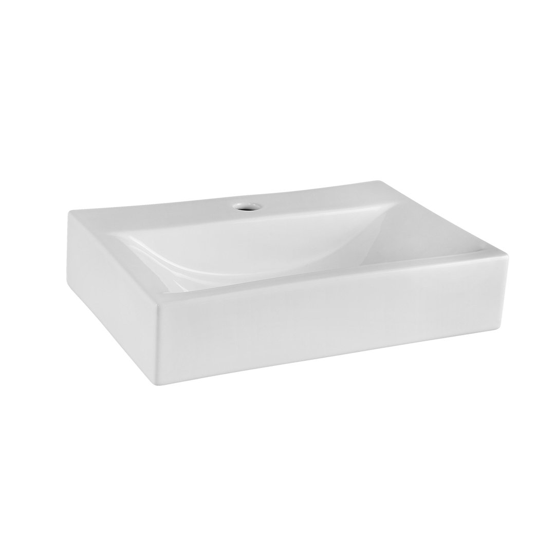 Nuie Vessels 460mm L x 330mm W White Vitreous China Rectangular Sink