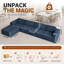 Modular Oversize 404cm Corduroy Boneless Sofa With Ottomans Reversible, No Assembly Required-132209470