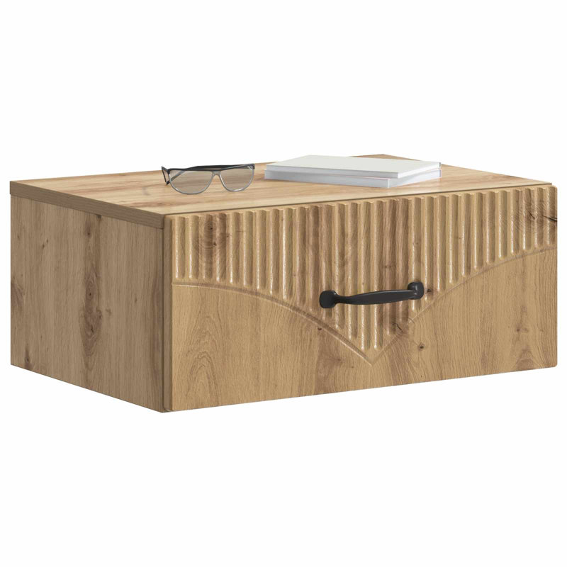 49cm W Manufactured Wood Bedside Table, Artisan Oak