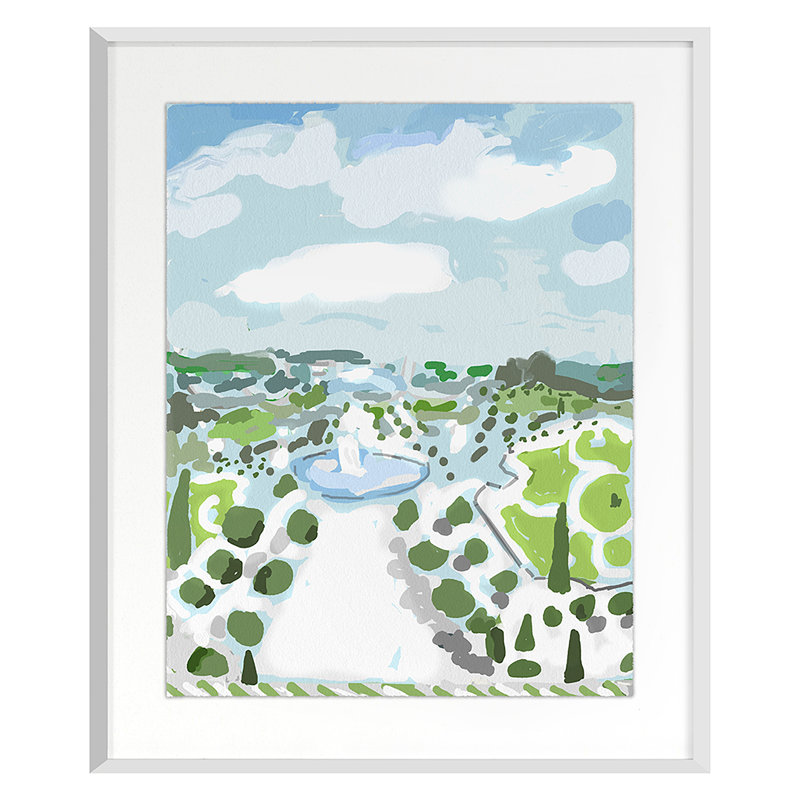 Garden Views 2 Print by Dana Gibson, 48" H x 40" W x 1.75" D, White