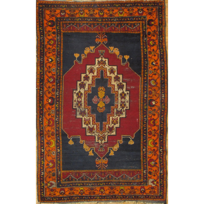 Wool Oriental Area Rug in Red/Blue